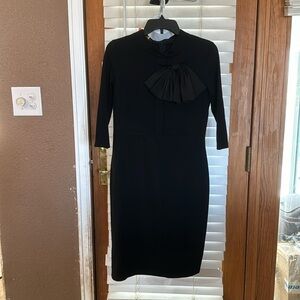 Homeyee Black Sheath Dress with Bow